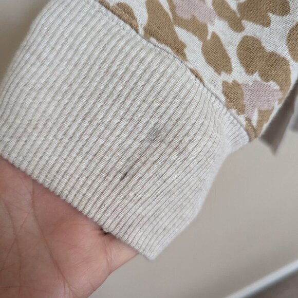 Aerie leopard print long sleeve medium sweatshirt brown pink cream cottagecore - Picture 10 of 10